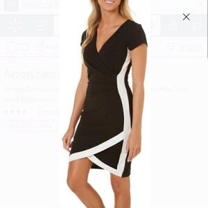 Almost Famous | Asymmetrical Dress - Black & White Size Small